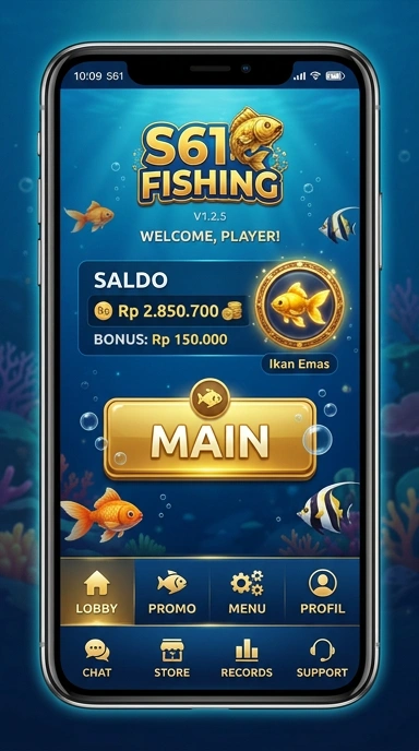 Tampilan aplikasi s61 yang sederhana dan efisien.